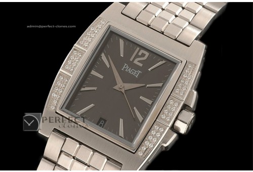 PI10007 Upstream SS Grey Diamond Bezel Swiss Eta 2824-2