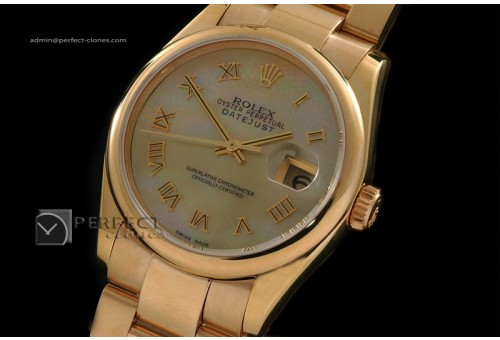 RDJMF10023 FG MOP Yellow Dial Oyster Roman Markers Eta 2836-2