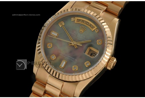 RLDDF10057 Full Gold Exotic Green Dial Diam Markers Eta 2836