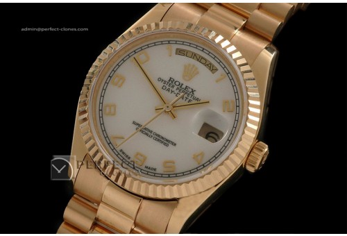 RLDDF10058 Full Gold White Dial Numeral Markers Eta 2836