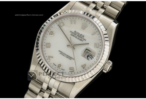 RDJMS10037 SS MOP Wht Dial Diam/Num Markers Eta 2836-2