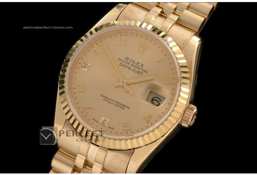 RDJMF10026 FG Gold Dial Jubilee Diam/Num Markers Eta 2836