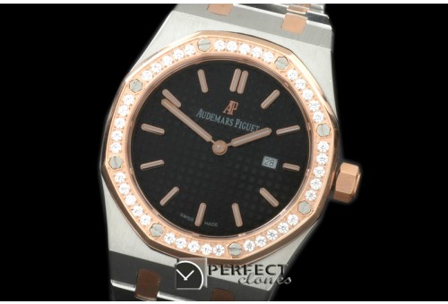 APLD01012D Royal Oak Ladies SS/RG Black S-Qtz