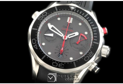 OM300M-405L Seamaster Pro 300M Chrono SS/RU Grey A-7753