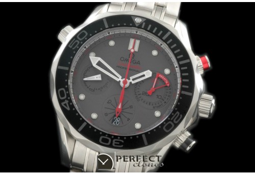 OM300M-405 Seamaster Pro 300M Chrono SS/SS Grey A-7753
