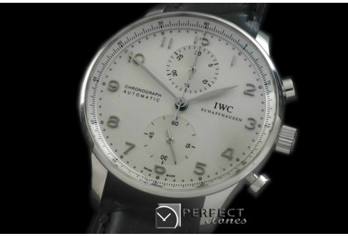 IWPG10000 Portuguese Chrono SS/LE Wht/Steel A-775New Improve