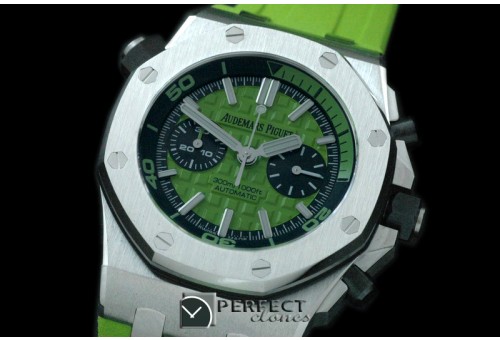 APDC-083 Royal Oak Diver Chrongraph SS/RU Green Asia 7750/3126
