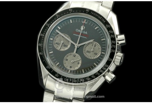 0OMSP00065S Speedmaster Apollo 17 40th Anni SS/SS Black Venus 75