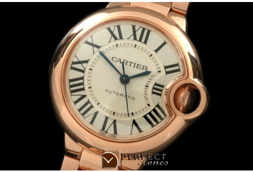 CARBA-MID-11 Ballon De Cartier Mid RG/RG White Roman Miyota