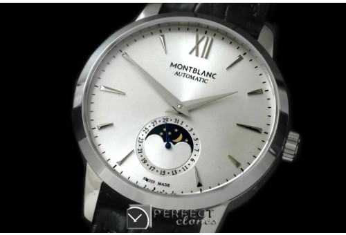 MBST10011 Star Calender Moonphase SS/LE White M-9105