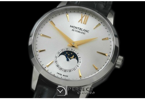 MBST10012 Star Calender Moonphase SS/LE White M-9105