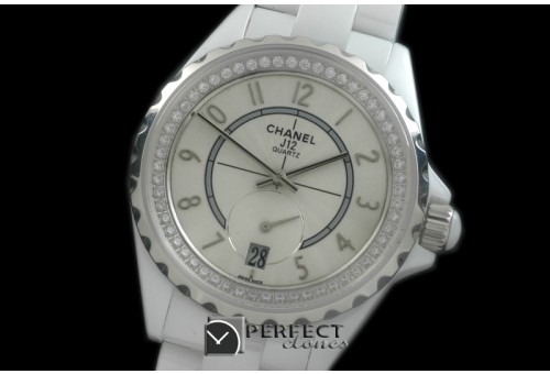 CHA365-101D J12 365 CER/CER White Num Swiss Qtz