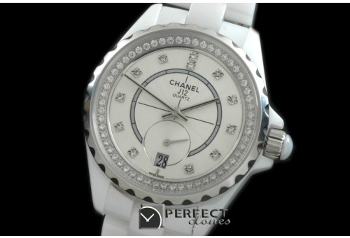 CHA365-103D J12 365 CER/CER White Diam Swiss Qtz