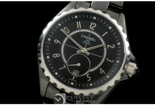 CHA365-102 J12 365 CER/CER Black Num Swiss Qtz