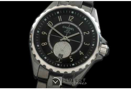 CHA365-106 J12 365 CER/CER Black Num Swiss Qtz