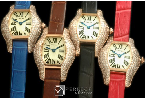 CAR-TOR-206D Tortue De Cartier RG/LE White Swiss Quartz