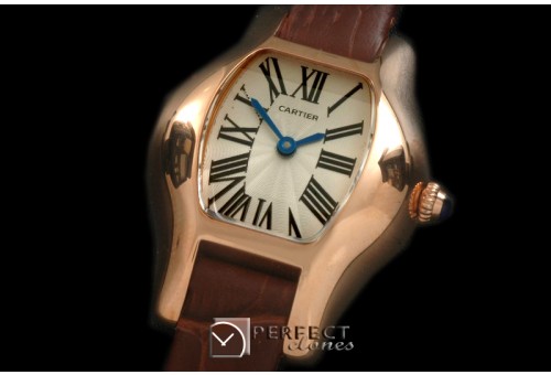 CAR-TOR-206 Tortue De Cartier RG/LE White Swiss Quartz