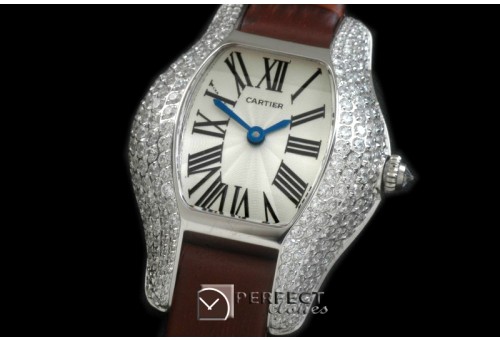 CAR-TOR-201D Tortue De Cartier SS/LE White Swiss Quartz