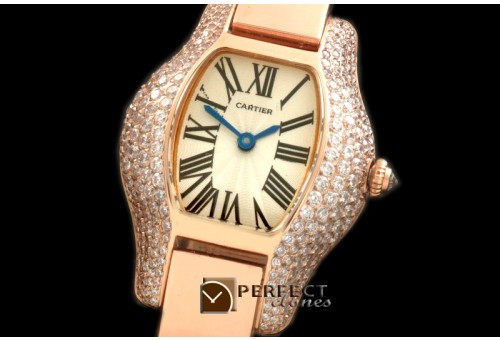 CAR-TOR-207D Tortue De Cartier RG/RG White Swiss Quartz