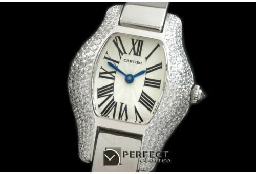 CAR-TOR-202D Tortue De Cartier SS/SS White Swiss Quartz
