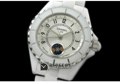 CHA00801 J12 Moonphase Cerarmic SS White Jap Quartz