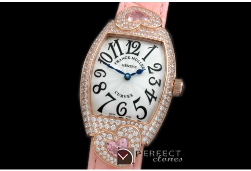 FMDH-125 Curvex Diamond Heart RG/LE White Jap Qtz