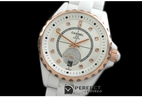 CHA365-117 J12 365 TT CER/CER White Diam Swiss Qtz