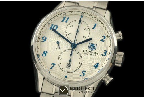 TG1887-234 Carrera 1887 Vintage Chrono SS/SS White A-7750