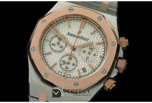 0APROC02006 Royal Oak Chrono RG/SS White Jap OS20 Quartz