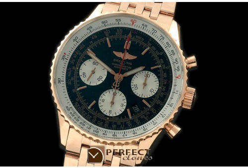 BLN01-143 Navitimer 01 RG/RG Blue Stk Asian 7750 28800