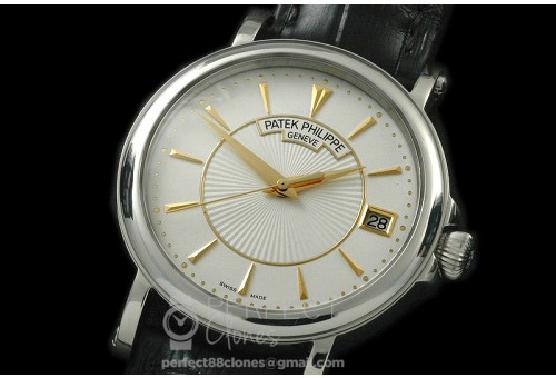 PP00602 5153 Calatrava SS/LE Wht M-9015