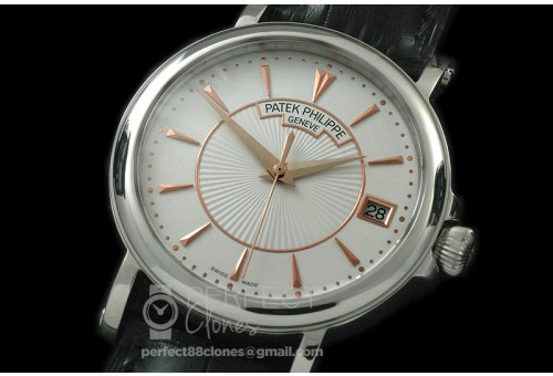 PP00603 5153 Calatrava SS/LE Wht M-9015