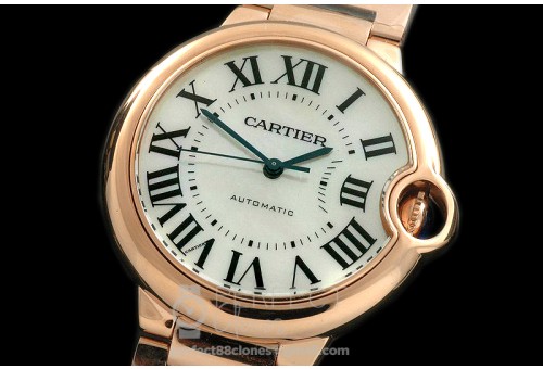 0 0 CARBA-MID-17 Ballon De Cartier Mid RG/RG MOP White Roman Miy
