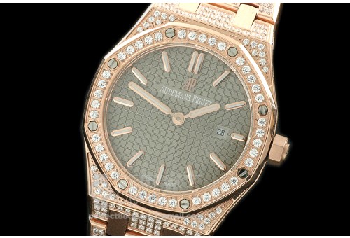 APLD01029 Royal Oak Ladies Diam/RG/RG Grey S-Qtz