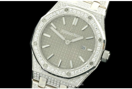 APLD01009 Royal Oak Ladies Diam/SS/SS Grey S-Qtz