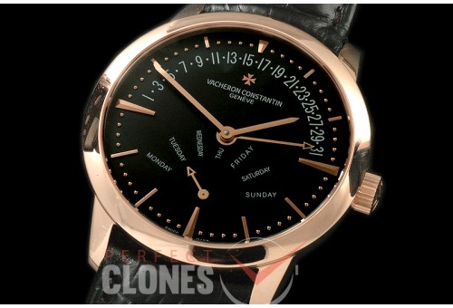 0VCP00088 Patrimony Bi-retrograde DD RG/LE Black Stk Modified Se