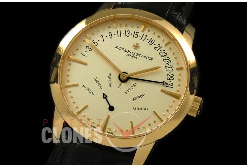 0VCP00086 Patrimony Bi-retrograde DD YG/LE Gold Stk Modified Sea