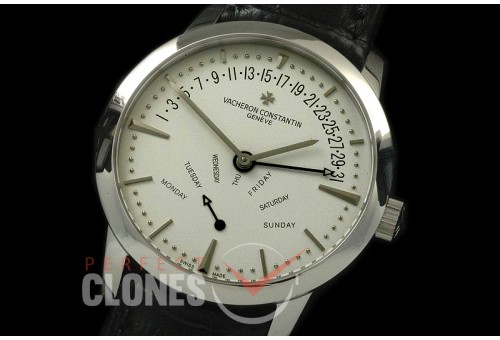 0VCP00081 Patrimony Bi-retrograde DD SS/LE White Stk Modified Se