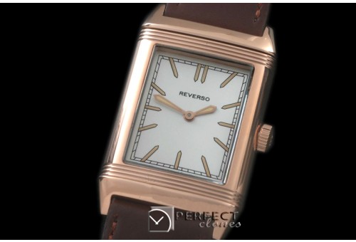 JLR-111 Reverso Classique RG/LE White Stk Jap Quartz
