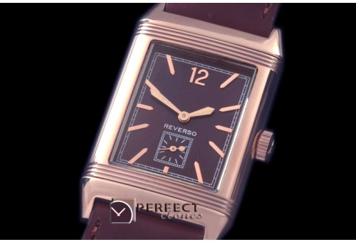 JLR-119 Reverso Classique RG/LE Brown Num/Stk Jap Quartz