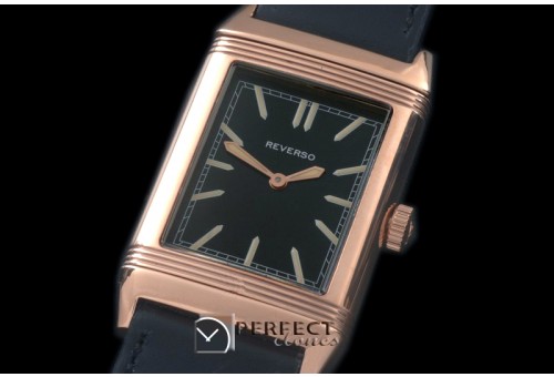JLR-112 Reverso Classique RG/LE Black Stk Jap Quartz