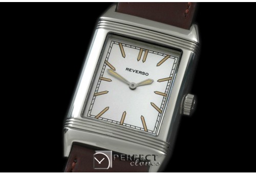 JLR-091 Reverso Classique SS/LE White Stk Jap Quartz