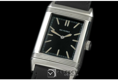 JLR-092 Reverso Classique SS/LE Black Stk Jap Quartz