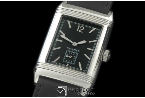 JLR-102 Reverso Classique SS/LE Black Num/Stk Jap Quartz