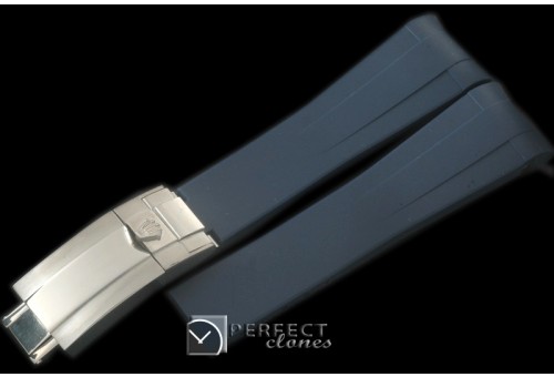 RLRU10006 Dark Blue Rubber Strap 20/18 with Insignia Clasp
