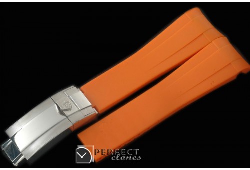 RLRU10007 Orange Rubber Strap 20/18 with Insignia Clasp