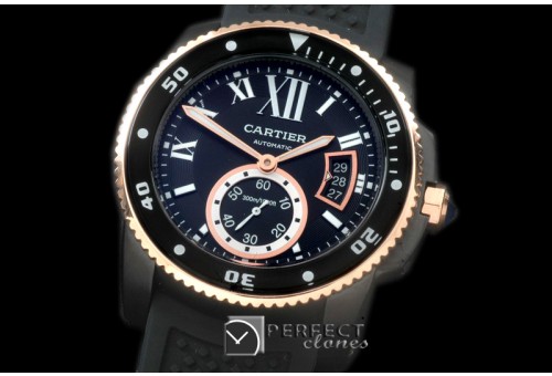 CARCC00190R Calibre de Cartier Diver PVD/RG/RU Black 2813