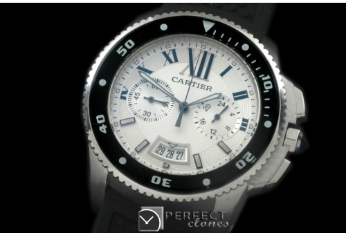 CARCC00201R Calibre de Cartier D-Chrono SS/RU White OS20