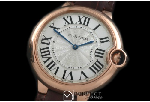 0 0 CARBA-MID-11L Ballon De Cartier Mid RG/LE White Roman Miyota