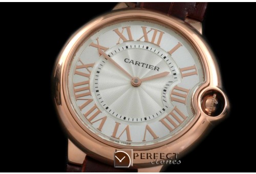 CARBA-MID-13L Ballon De Cartier Mid RG/LE White Roman Miyota